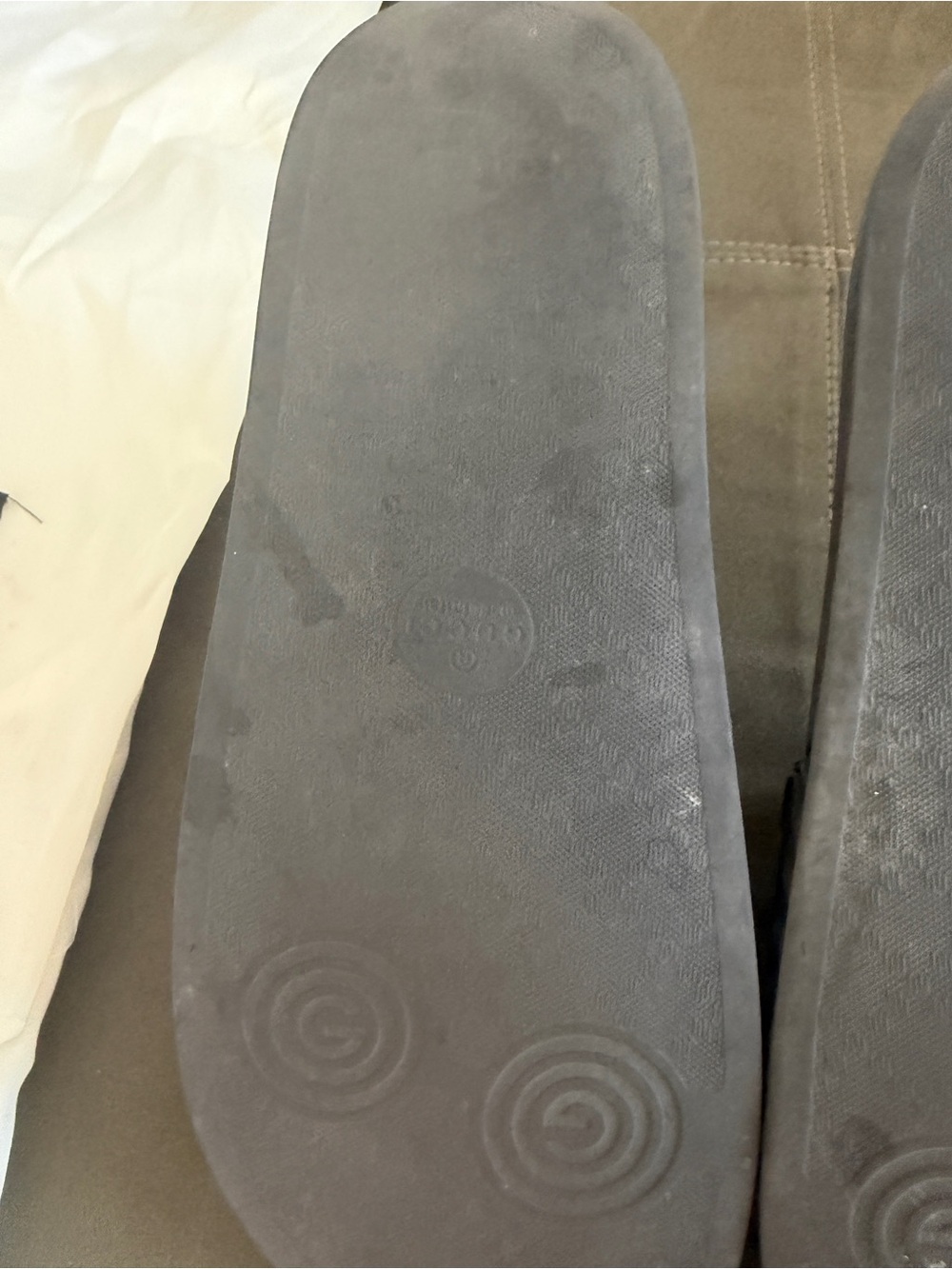 Black Gucci GG Logo Quilted Slide Sandals Matelasse Slides - Picture 7 of 10